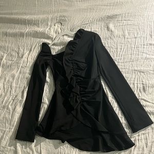 Mayali Asymmetric black shirt - Designer Brand